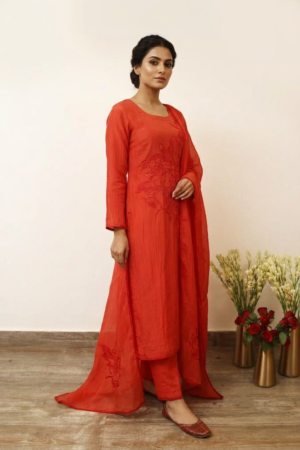 Crimson Lily Embroidered Muslin Co-ord Set